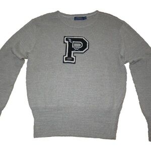 Polo by Ralph Lauren Varsity style Crewneck Sweater with 'P' Patch